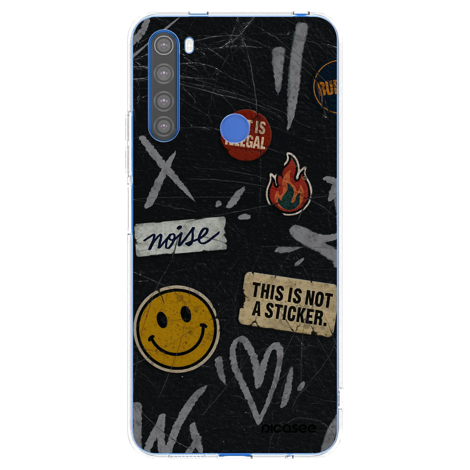 Picasee silikonowe przeźroczyste etui na Xiaomi Redmi Note 8T - STICKERS x TAGS