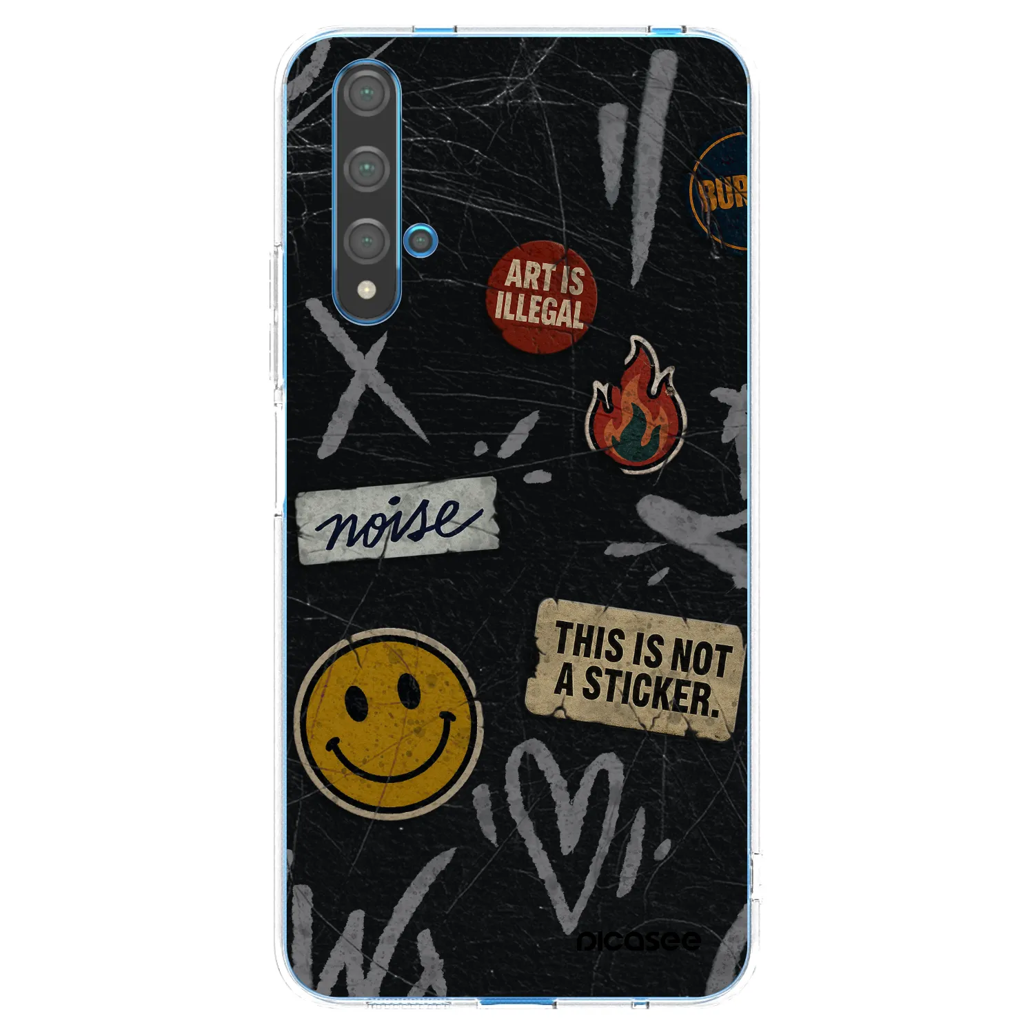 Picasee silikonowe przeźroczyste etui na Huawei Nova 5T - STICKERS x TAGS