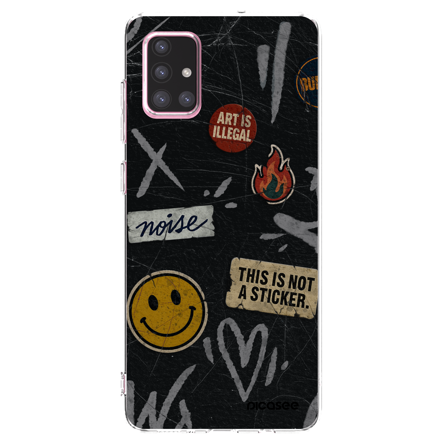 Picasee silikonowe przeźroczyste etui na Samsung Galaxy A71 A715F - STICKERS x TAGS
