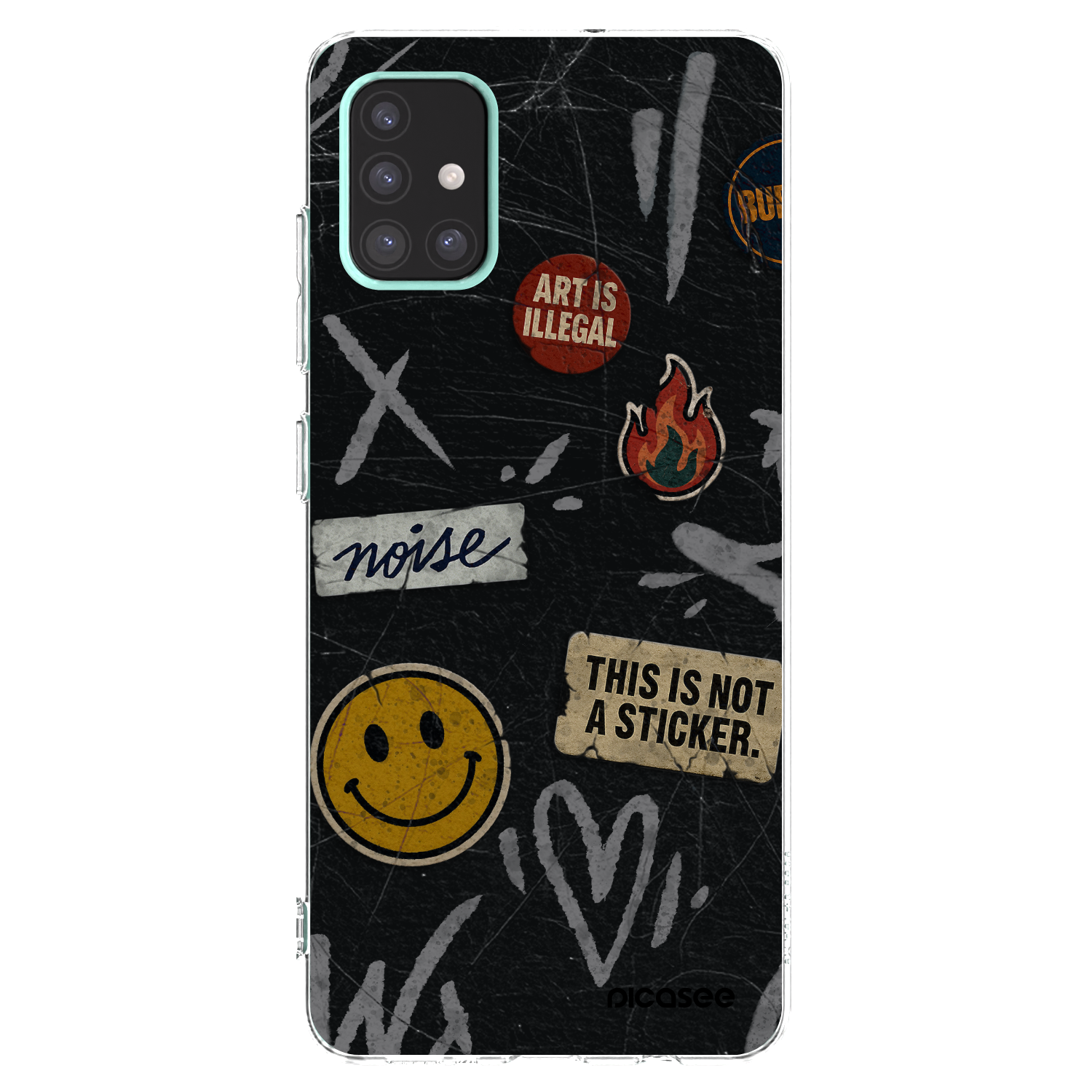 Picasee silikonowe przeźroczyste etui na Samsung Galaxy A51 A515F - STICKERS x TAGS