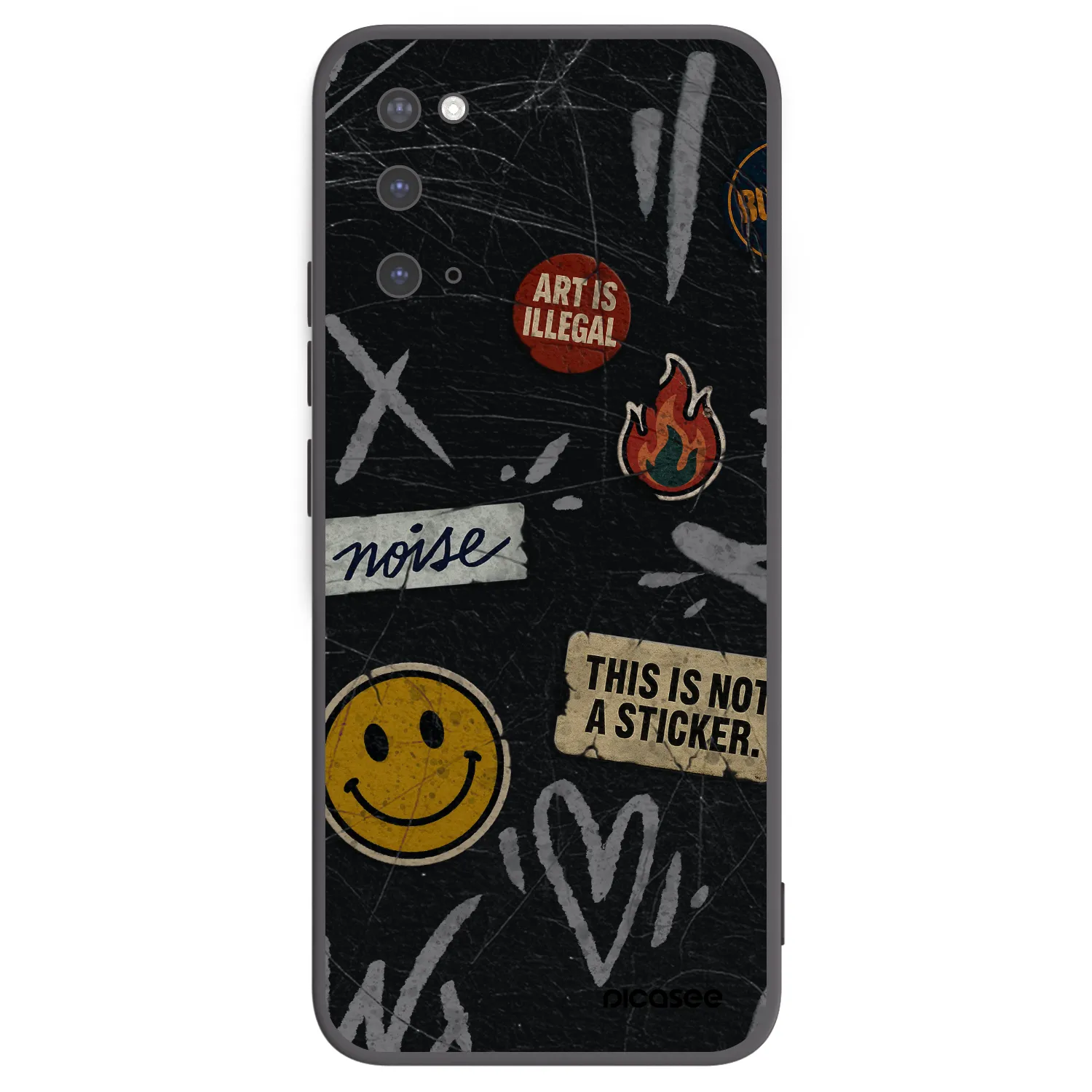 Picasee silikonowe czarne etui na Samsung Galaxy S20 G980F - STICKERS x TAGS