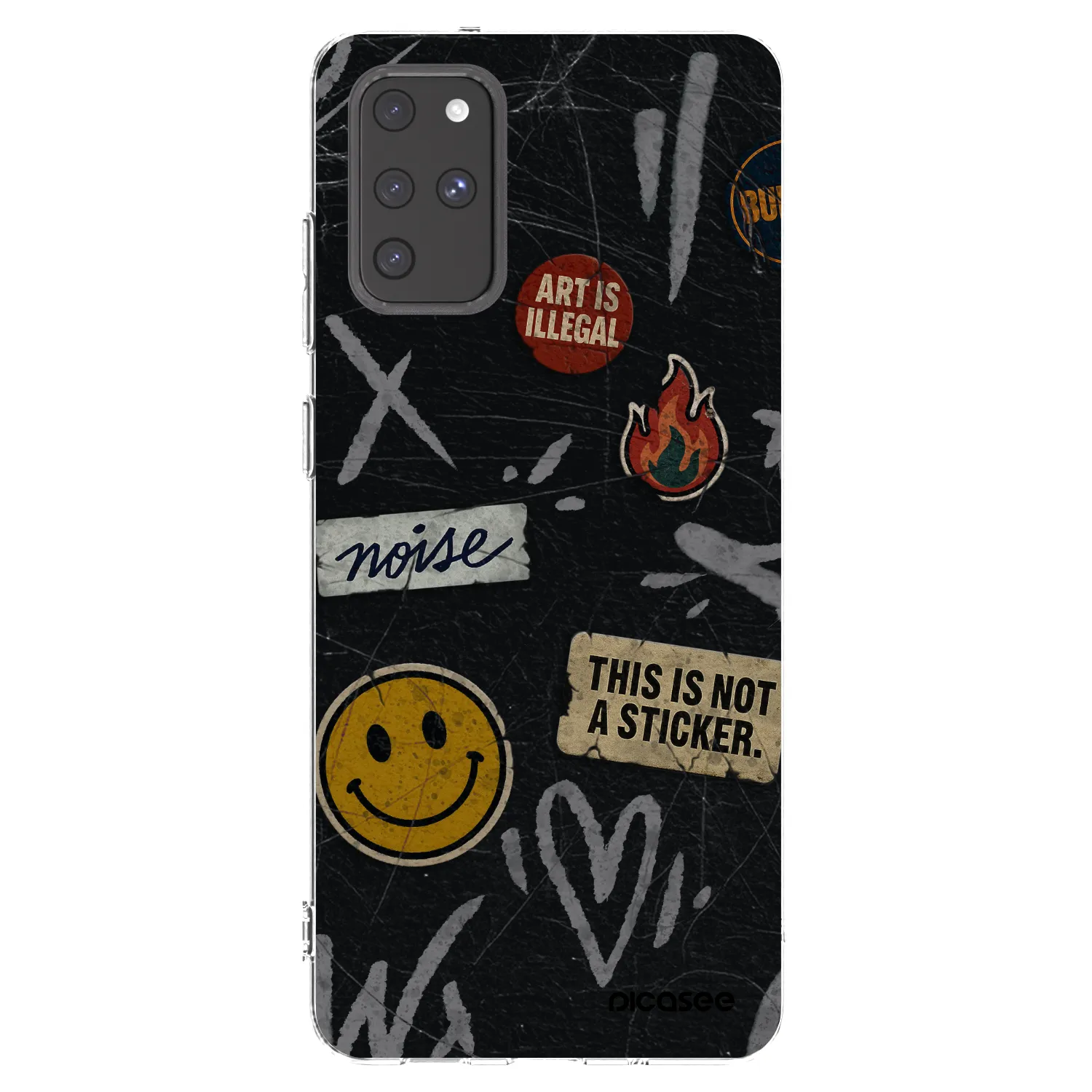 Picasee silikonowe przeźroczyste etui na Samsung Galaxy S20+ G985F - STICKERS x TAGS