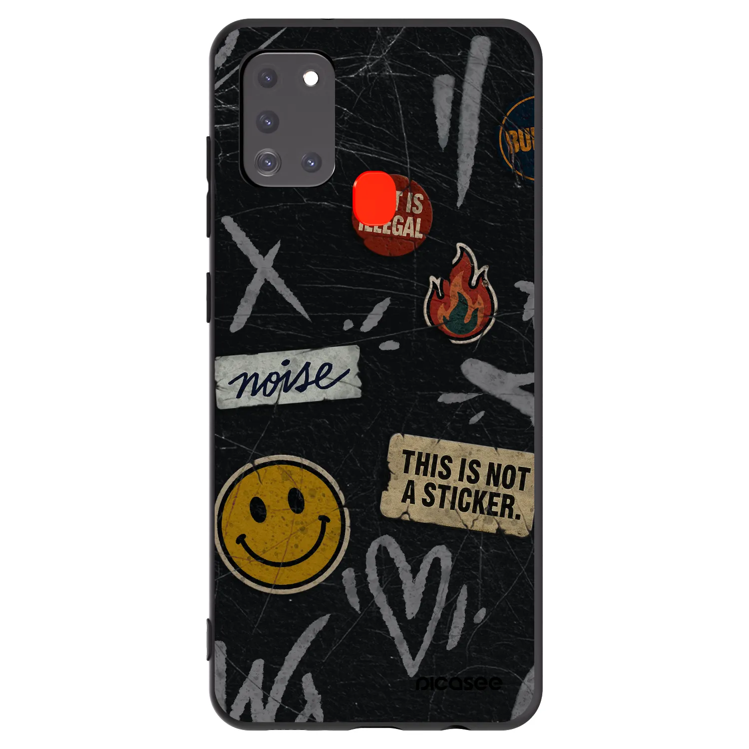 Picasee silikonowe czarne etui na Samsung Galaxy A21s - STICKERS x TAGS