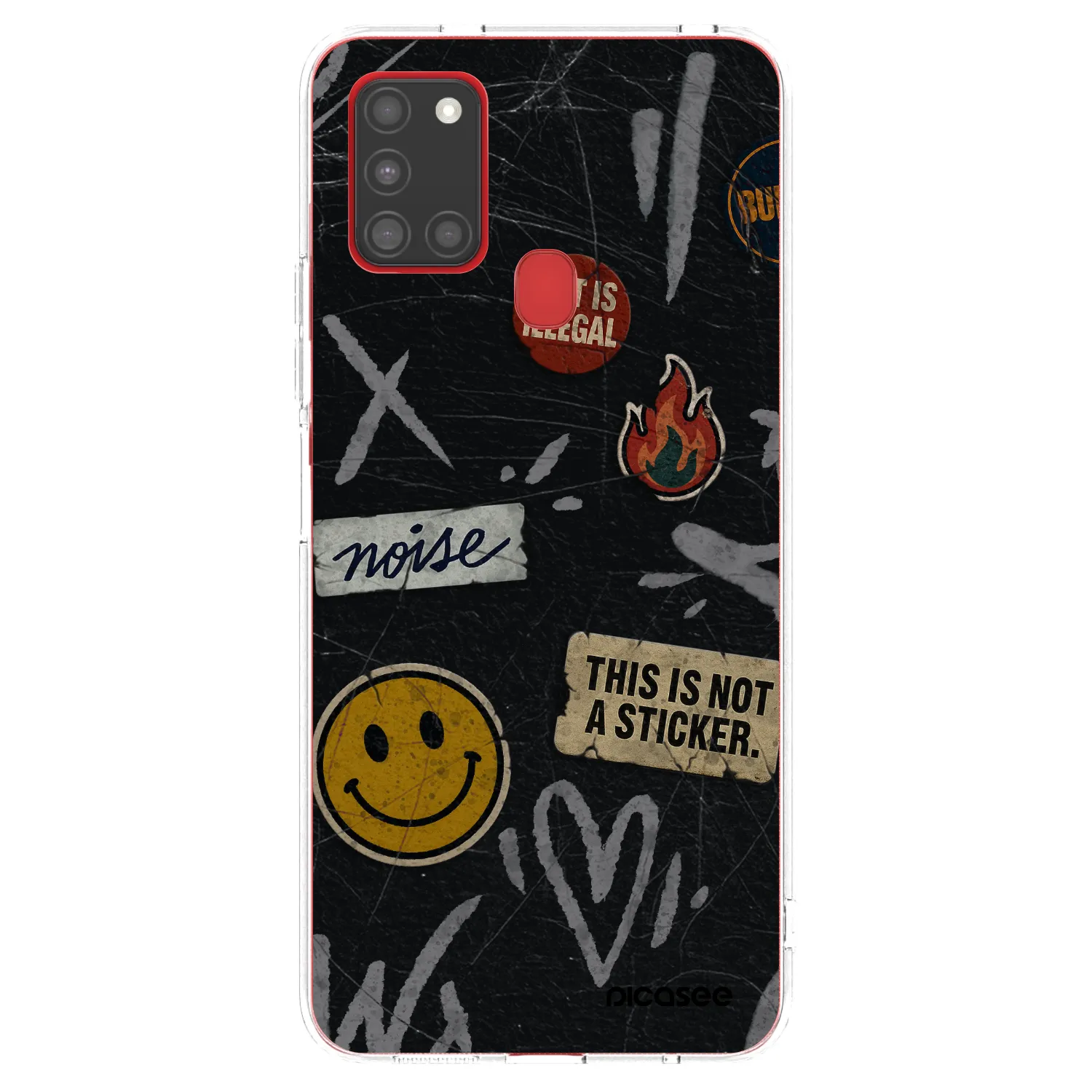 Picasee silikonowe przeźroczyste etui na Samsung Galaxy A21s - STICKERS x TAGS