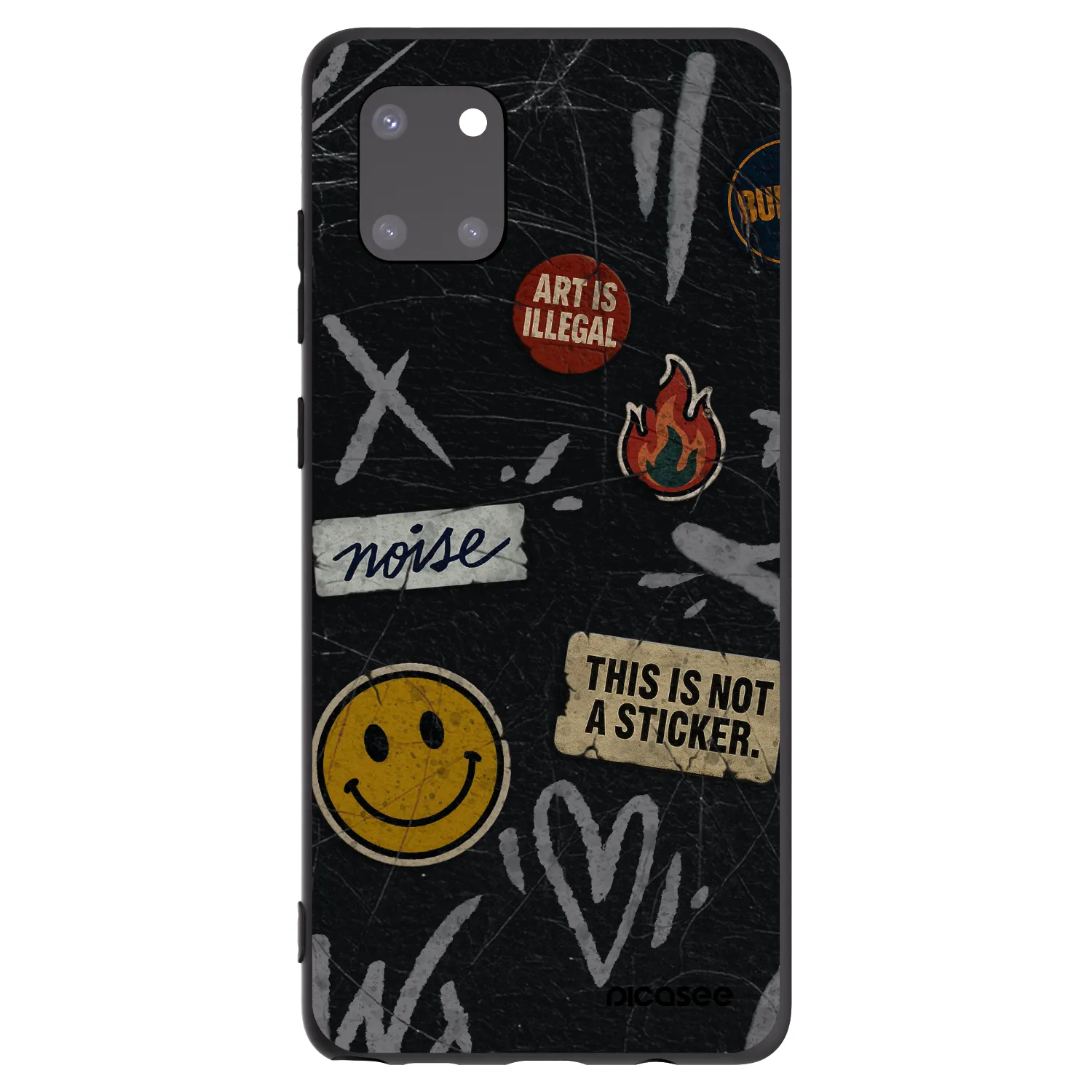 Picasee silikonowe czarne etui na Samsung Galaxy Note 10 Lite N770F - STICKERS x TAGS