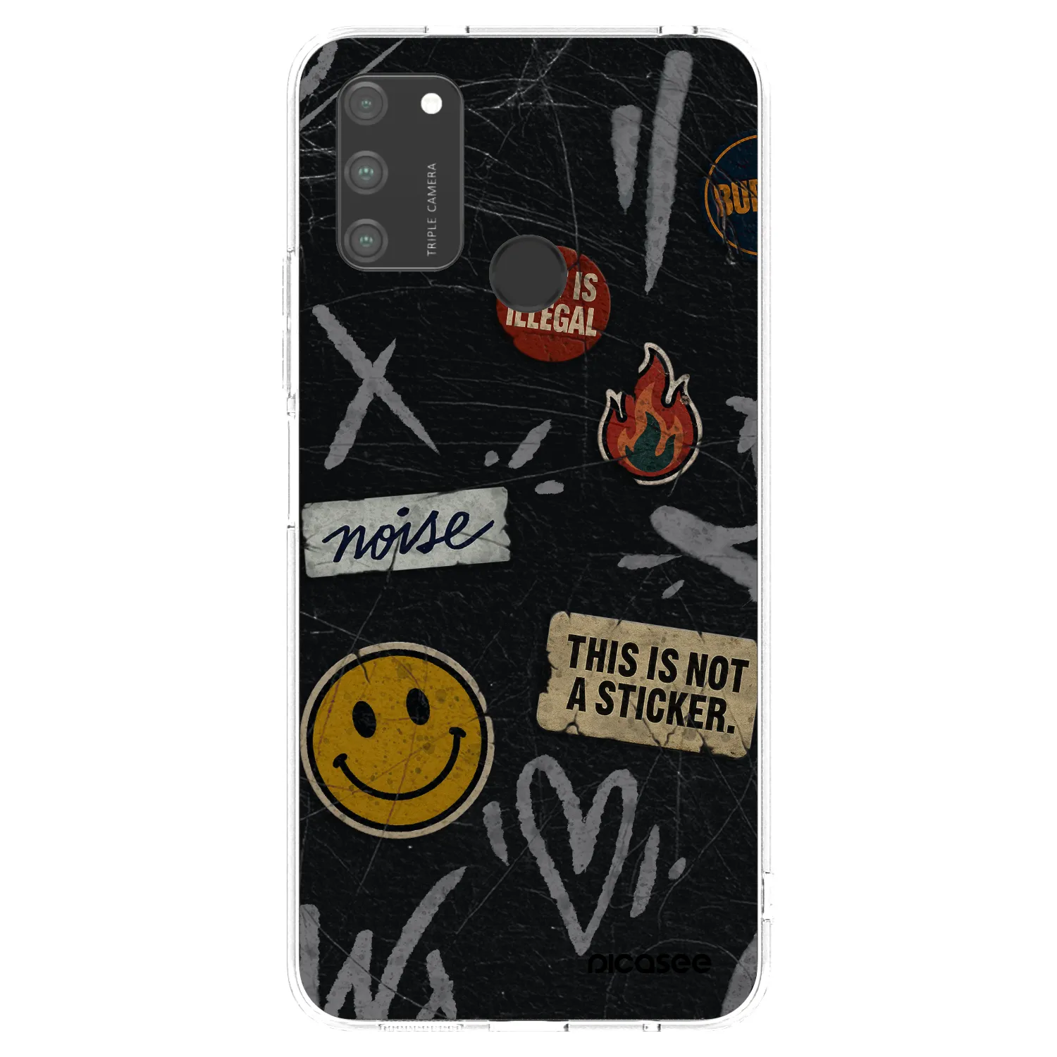 Picasee silikonowe przeźroczyste etui na Honor 9A - STICKERS x TAGS