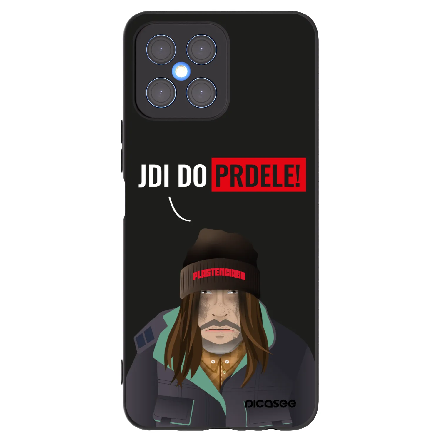 Picasee silikonowe czarne etui na Honor X8 4G - Bezďák
