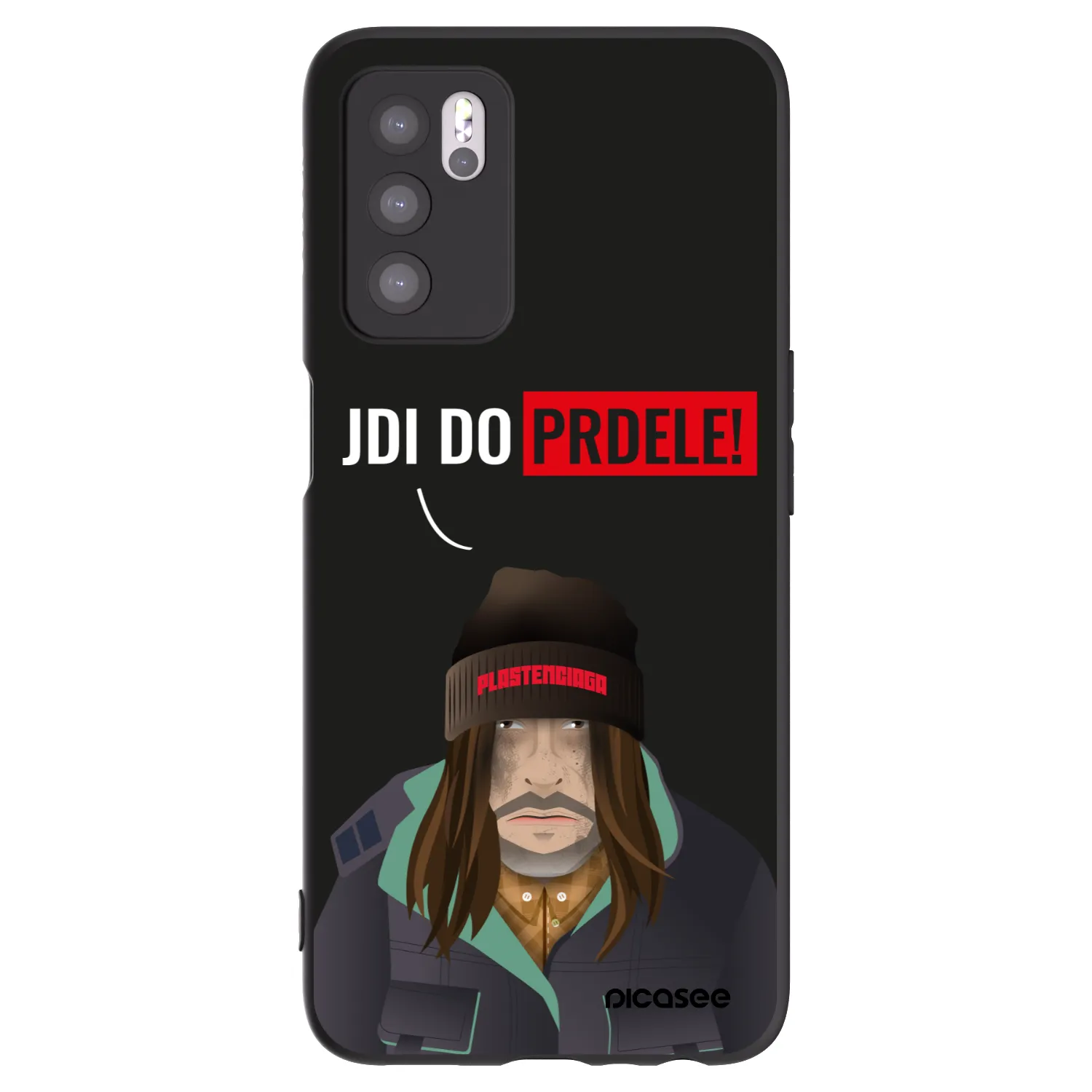 Picasee silikonowe czarne etui na OPPO A16 - Bezďák