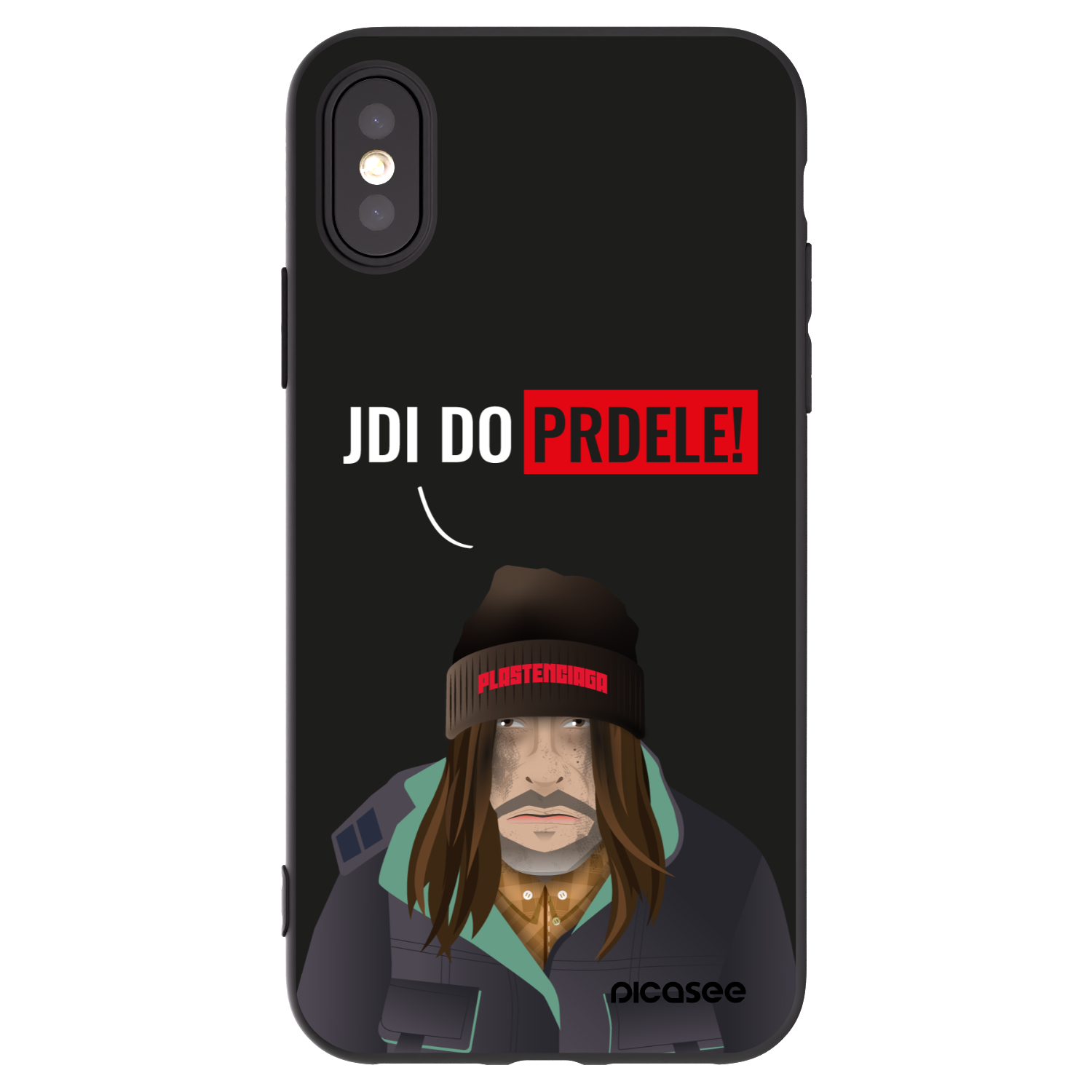 Picasee silikonowe czarne etui na Apple iPhone X/XS - Bezďák
