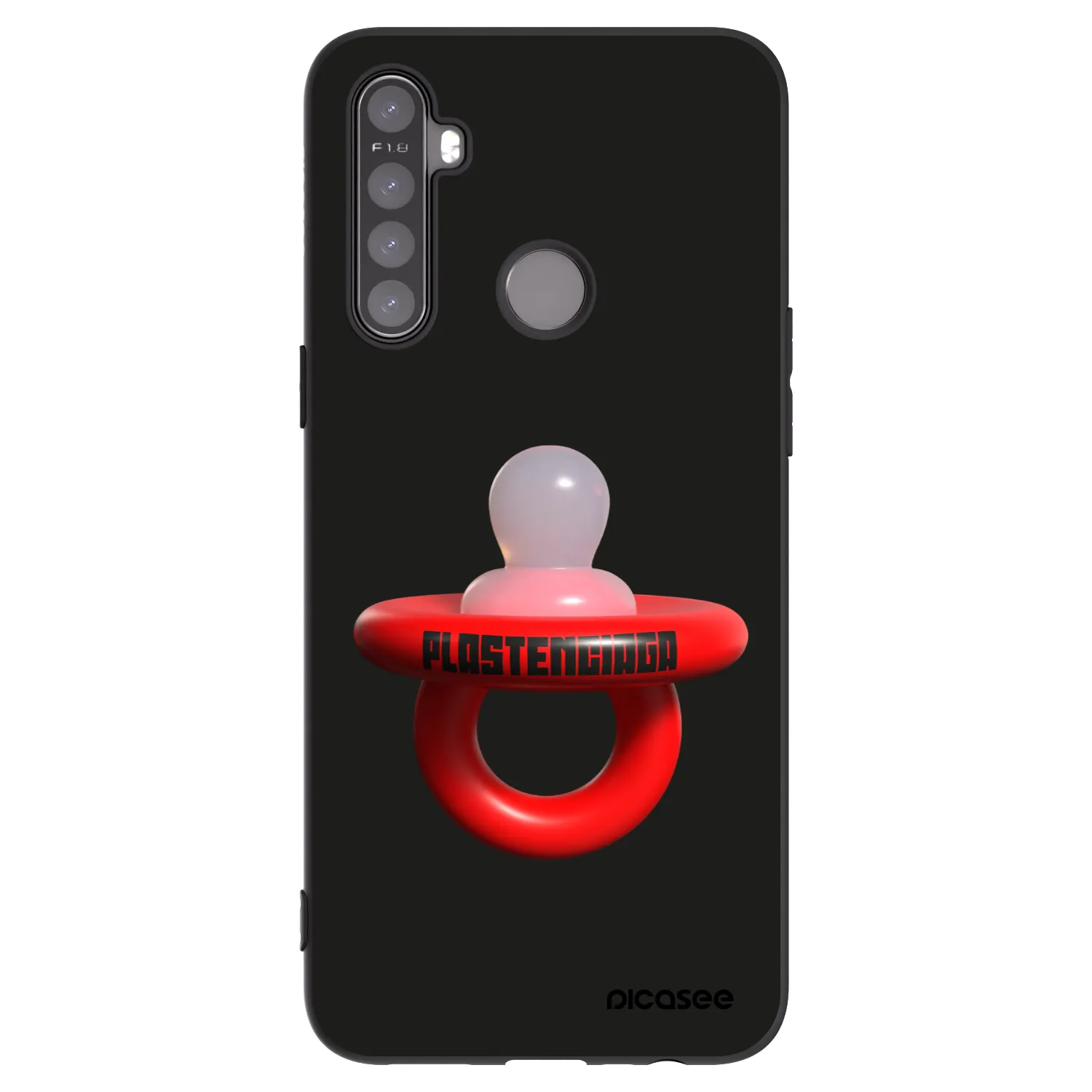 Picasee silikonowe czarne etui na Realme 5 - Le Dudel
