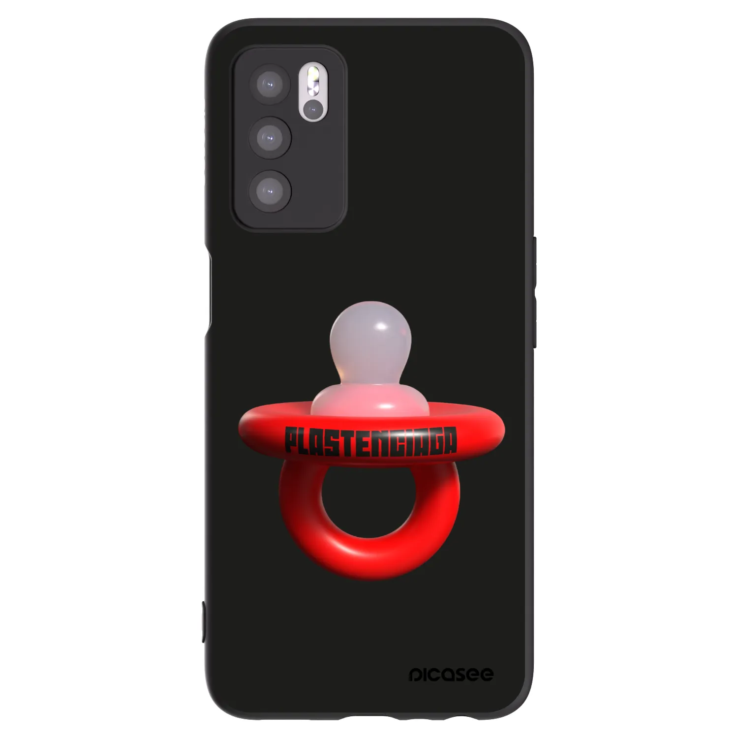 Picasee silikonowe czarne etui na OPPO A16 - Le Dudel
