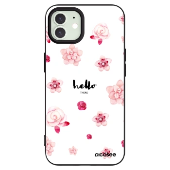 Picasee silikonowe czarne etui na Apple iPhone 12 Pro - Hello there