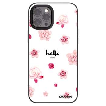 Picasee silikonowe czarne etui na Apple iPhone 12 Pro Max - Hello there