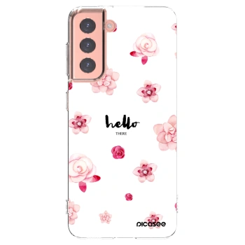 Picasee silikonowe przeźroczyste etui na Samsung Galaxy S21 5G G991B - Hello there