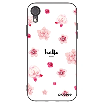 Picasee silikonowe czarne etui na Apple iPhone XR - Hello there