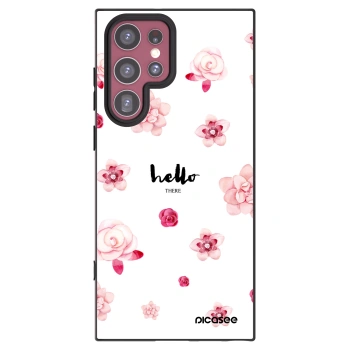 Picasee silikonowe czarne etui na Samsung Galaxy S22 Ultra 5G - Hello there