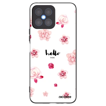Picasee silikonowe czarne etui na Honor X8 4G - Hello there