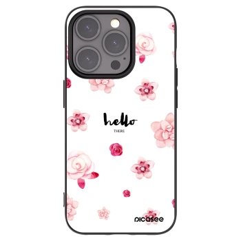 Picasee silikonowe czarne etui na Apple iPhone 15 Pro - Hello there
