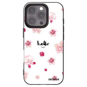 Picasee silikonowe czarne etui na Apple iPhone 16 Pro - Hello there