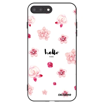 Picasee silikonowe czarne etui na Apple iPhone 8 Plus - Hello there