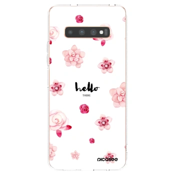 Picasee silikonowe przeźroczyste etui na Samsung Galaxy S10 Plus G975 - Hello there