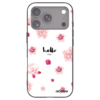 Picasee silikonowe czarne etui na Apple iPhone 17 Pro - Hello there