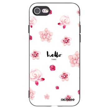 Picasee silikonowe czarne etui na Apple iPhone SE 2020 - Hello there