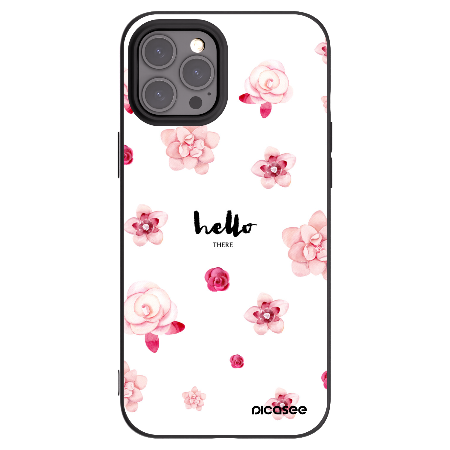 Picasee silikonowe czarne etui na Apple iPhone 12 Pro Max - Hello there