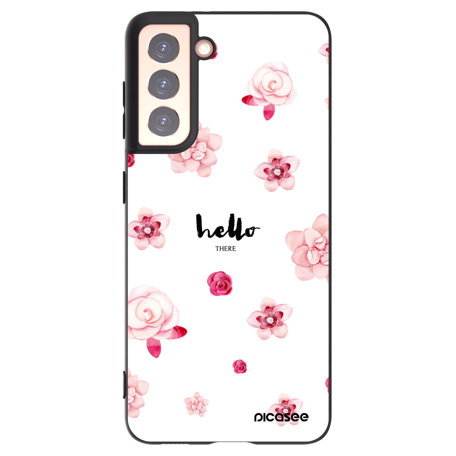 Picasee silikonowe czarne etui na Samsung Galaxy S21 5G G991B - Hello there