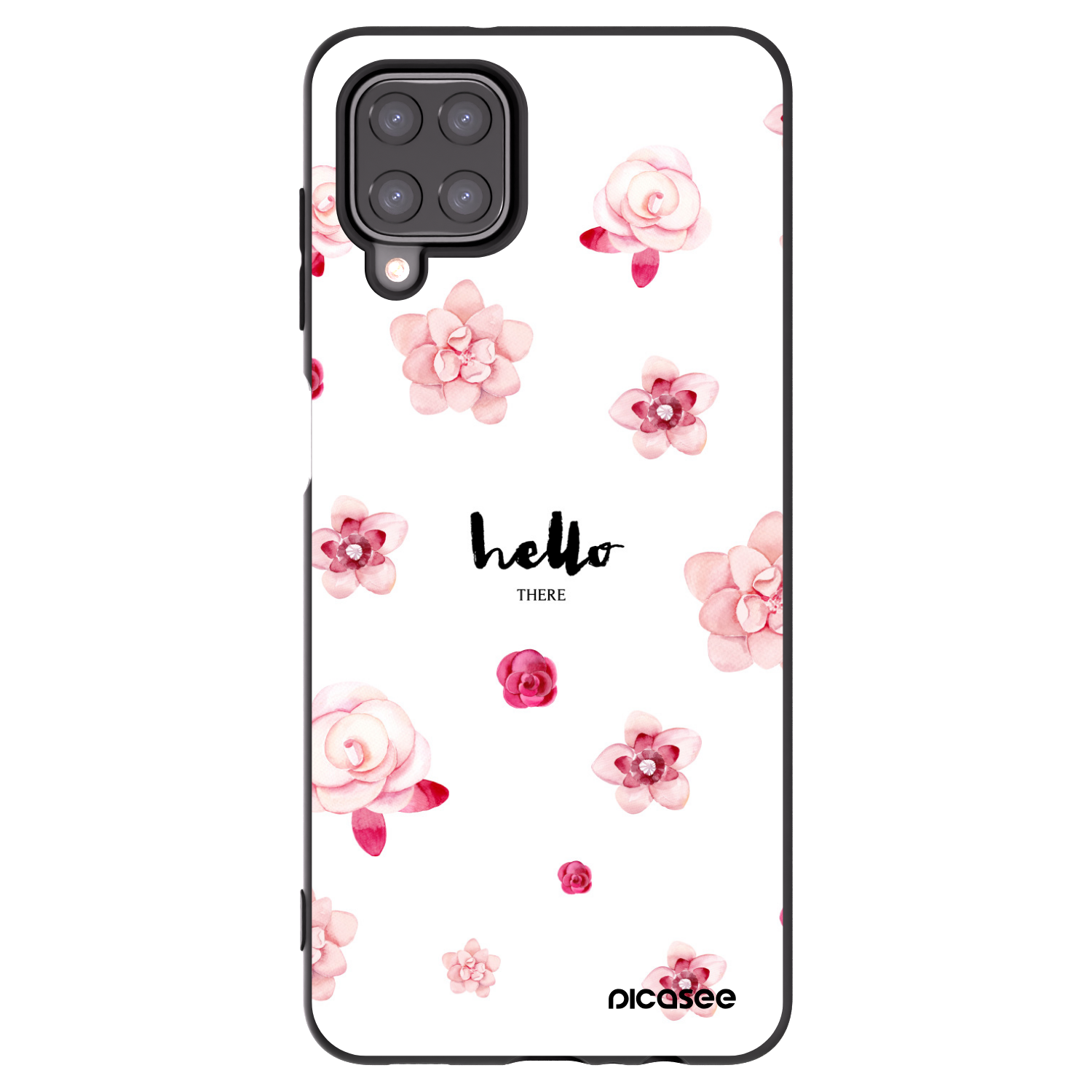Picasee silikonowe czarne etui na Samsung Galaxy A12 A125F - Hello there