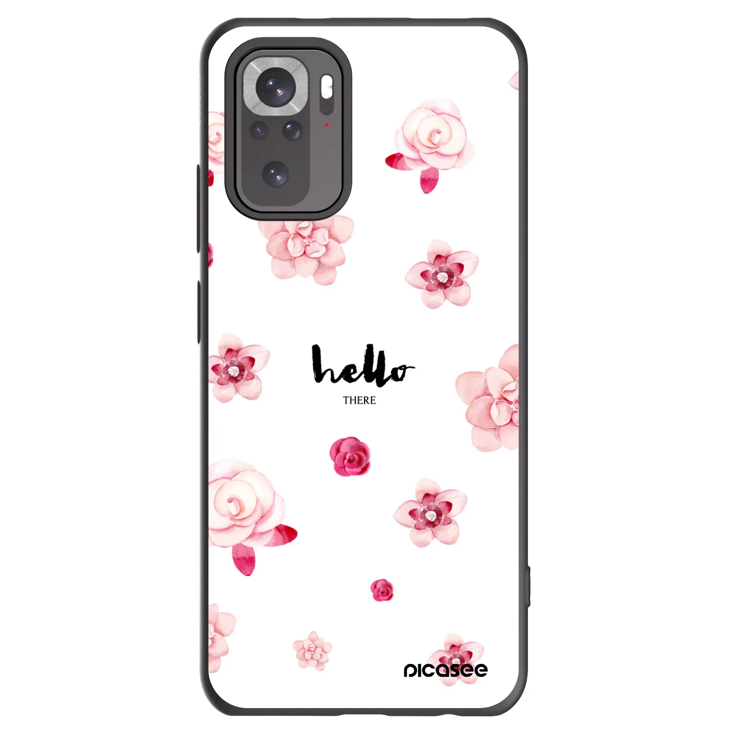 Picasee silikonowe czarne etui na Xiaomi Redmi Note 10S - Hello there