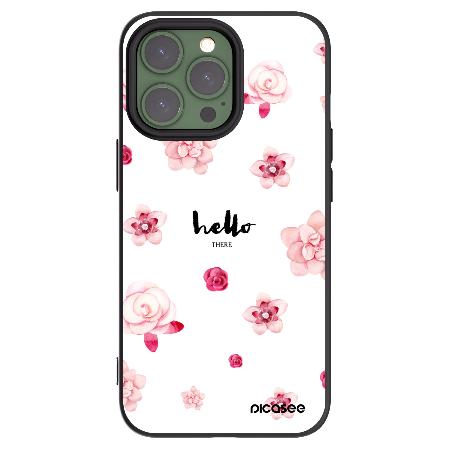 Picasee silikonowe czarne etui na Apple iPhone 13 Pro - Hello there