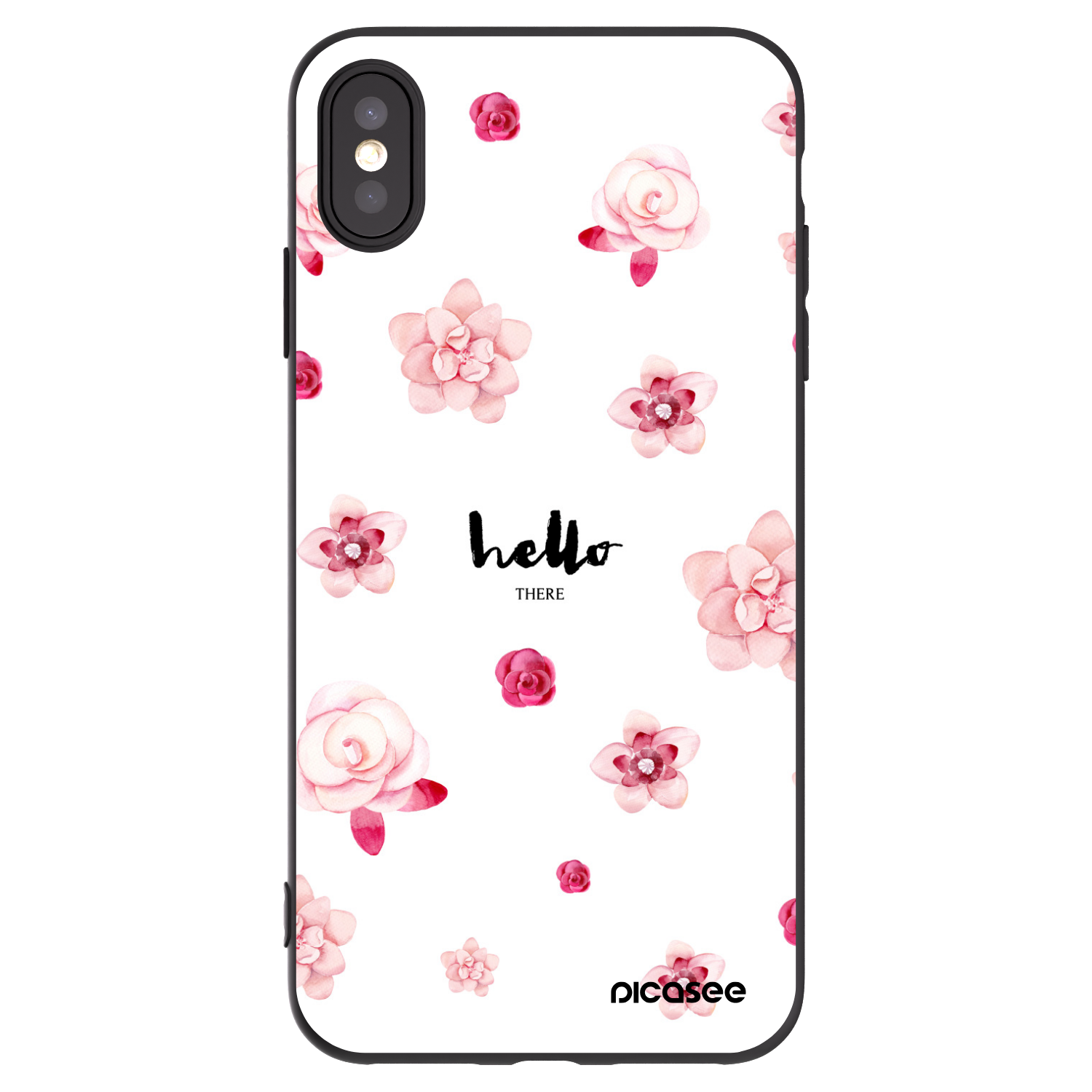 Picasee silikonowe czarne etui na Apple iPhone XS Max - Hello there