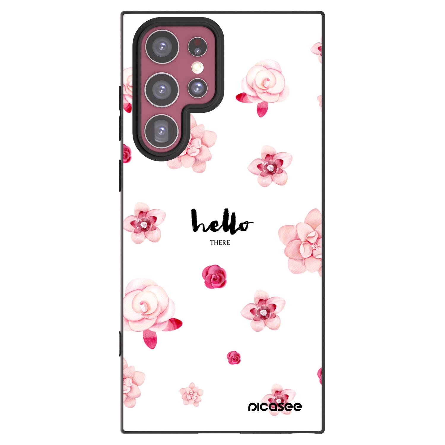 Picasee silikonowe czarne etui na Samsung Galaxy S22 Ultra 5G - Hello there