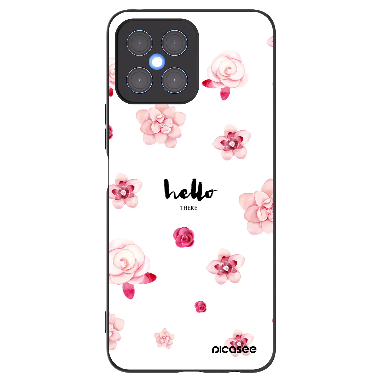 Picasee silikonowe czarne etui na Honor X8 4G - Hello there