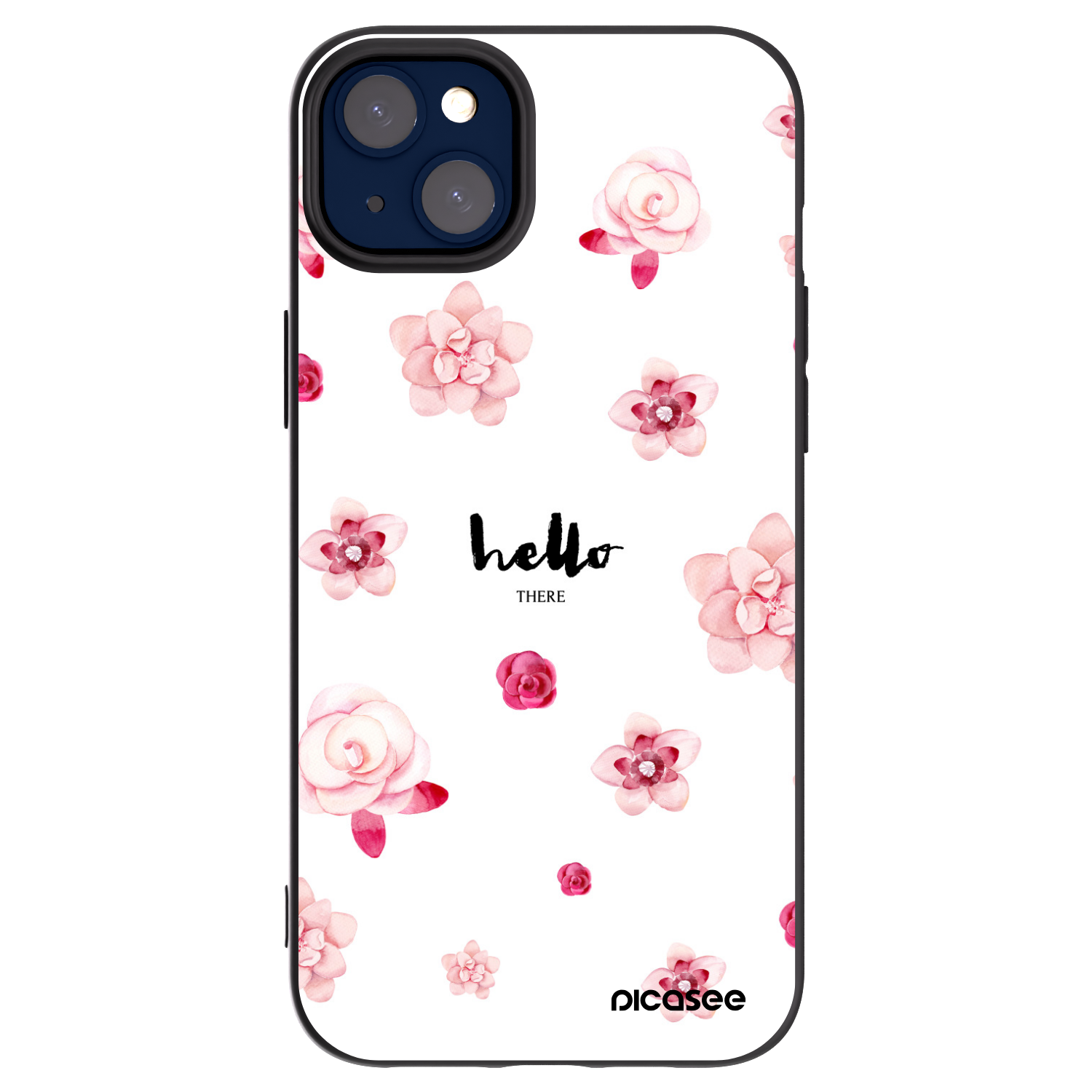 Picasee silikonowe czarne etui na Apple iPhone 14 Plus - Hello there