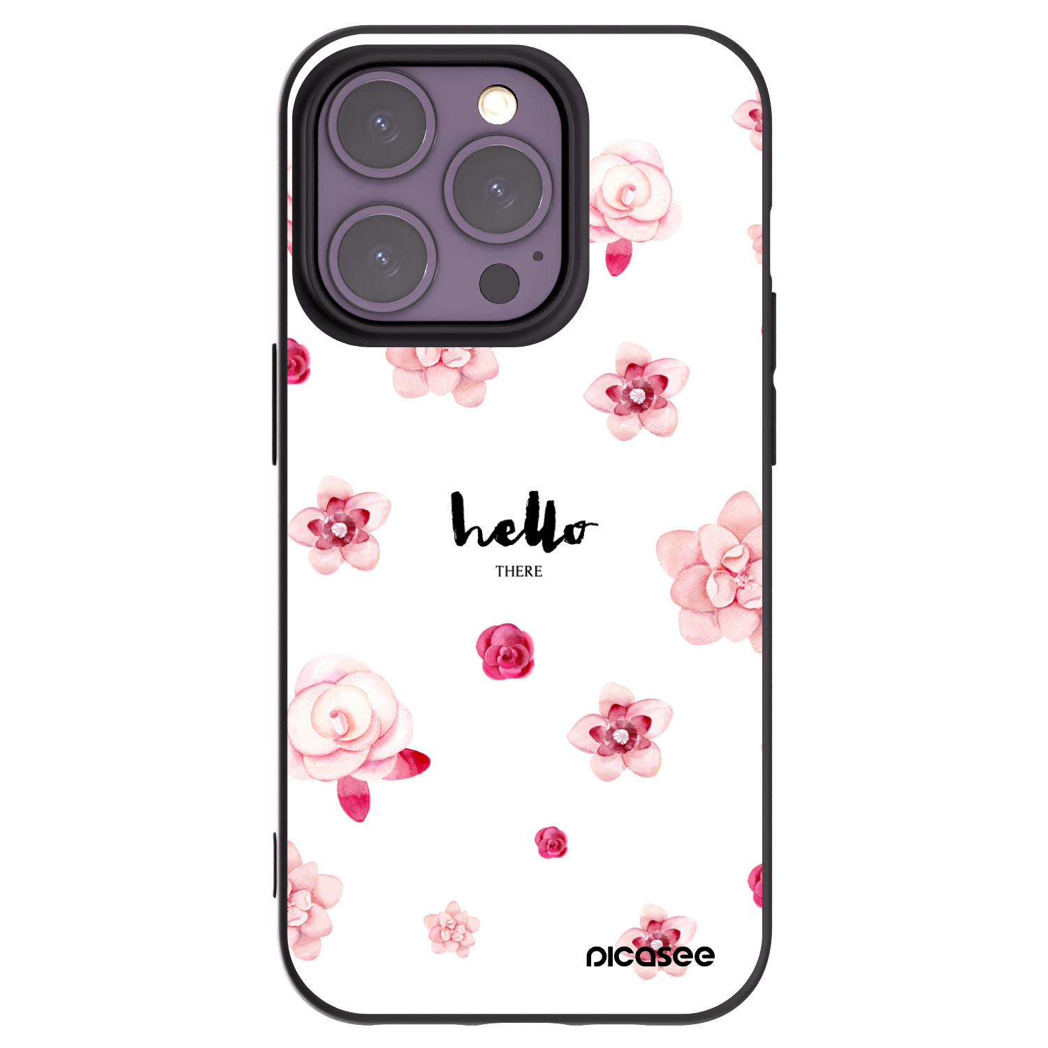 Picasee silikonowe czarne etui na Apple iPhone 14 Pro - Hello there