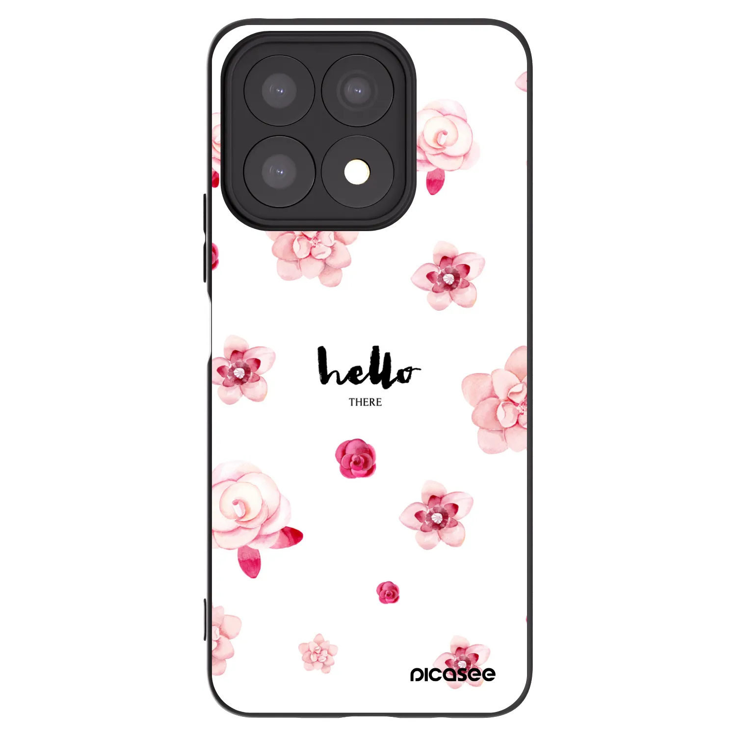 Picasee silikonowe czarne etui na Honor X8a - Hello there