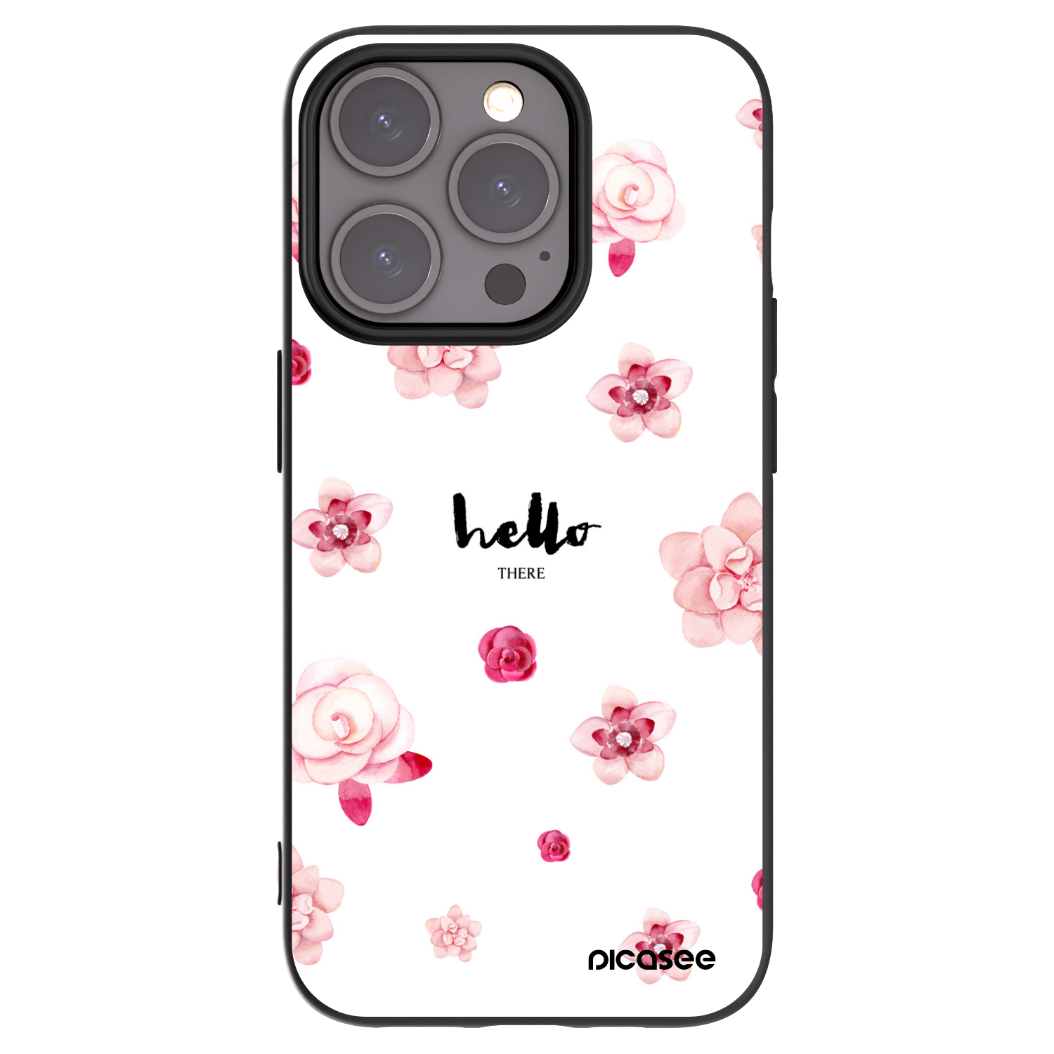 Picasee silikonowe czarne etui na Apple iPhone 15 Pro - Hello there