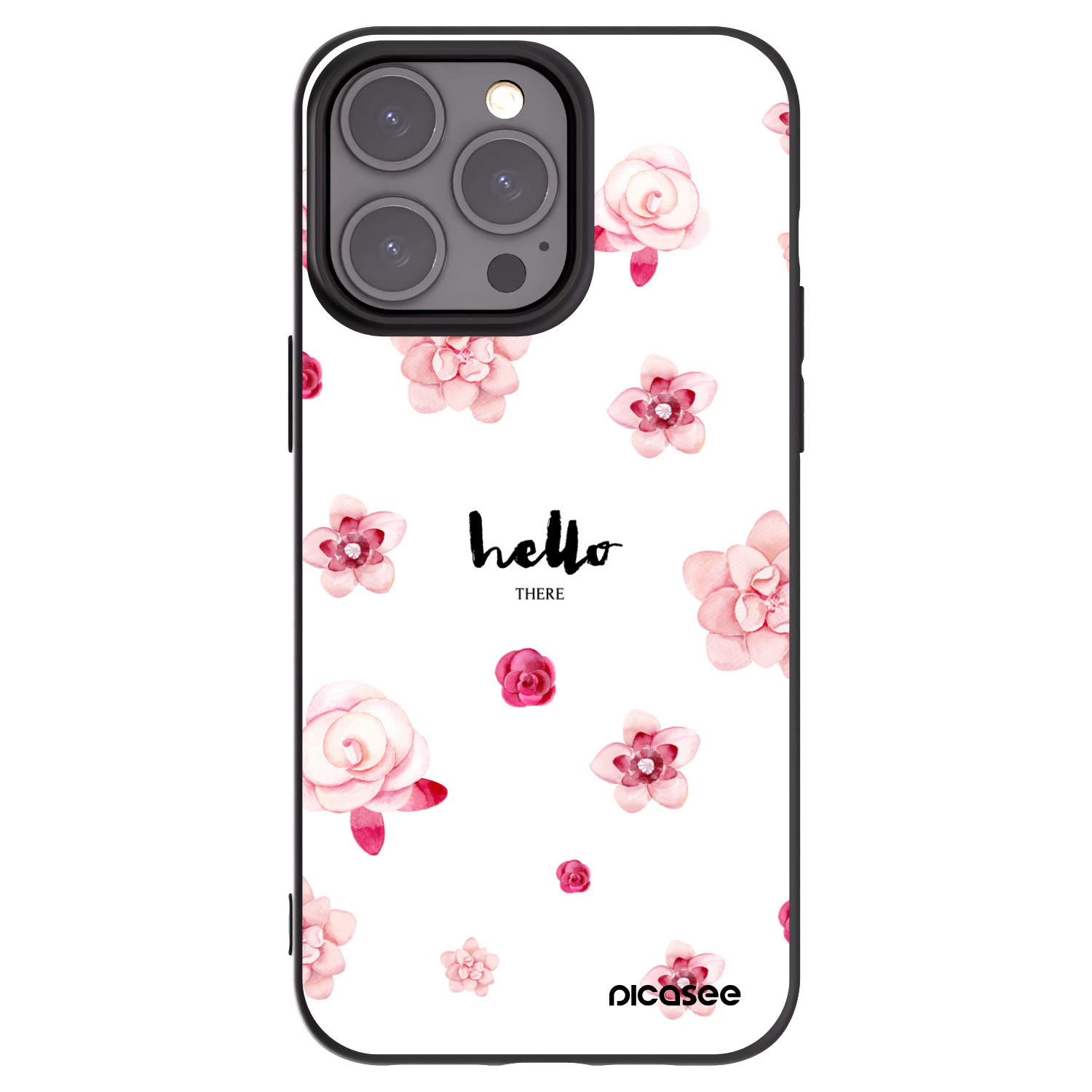 Picasee silikonowe czarne etui na Apple iPhone 15 Pro Max - Hello there
