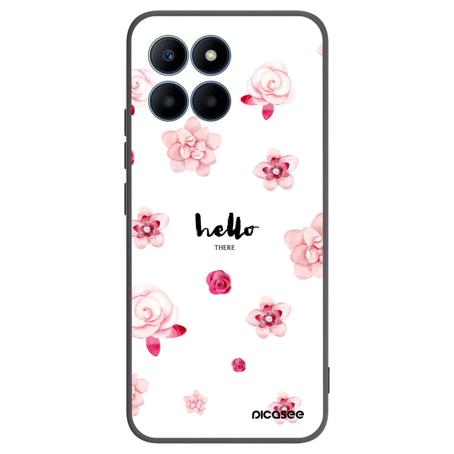 Picasee silikonowe czarne etui na Honor 70 Lite - Hello there