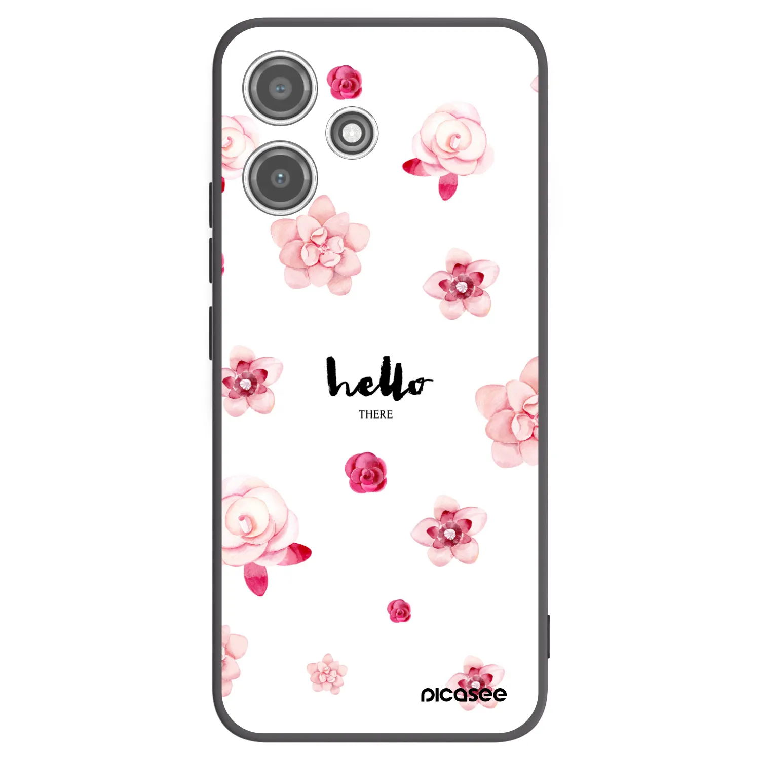 Picasee silikonowe czarne etui na Xiaomi Redmi 12 5G - Hello there