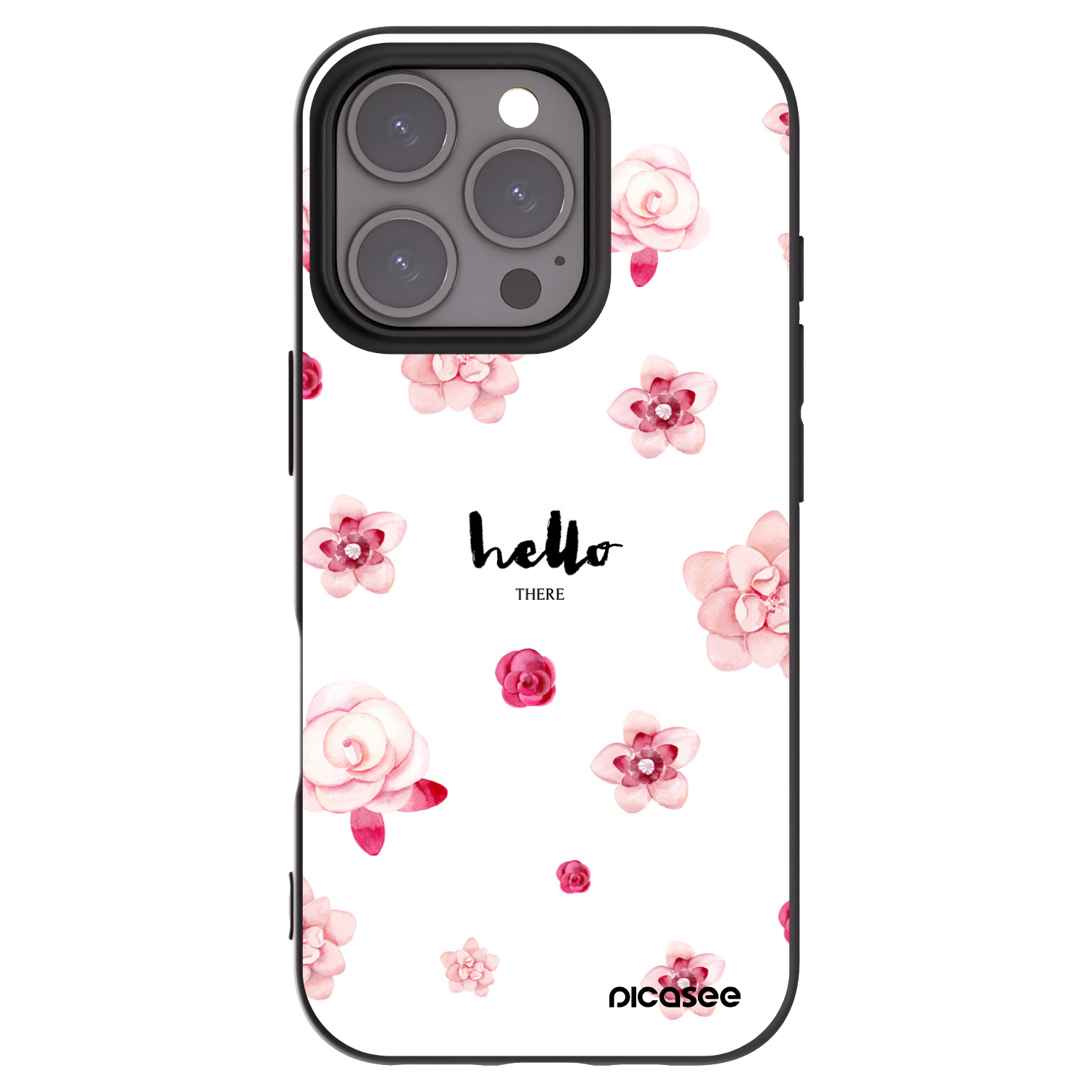 Picasee silikonowe czarne etui na Apple iPhone 16 Pro - Hello there