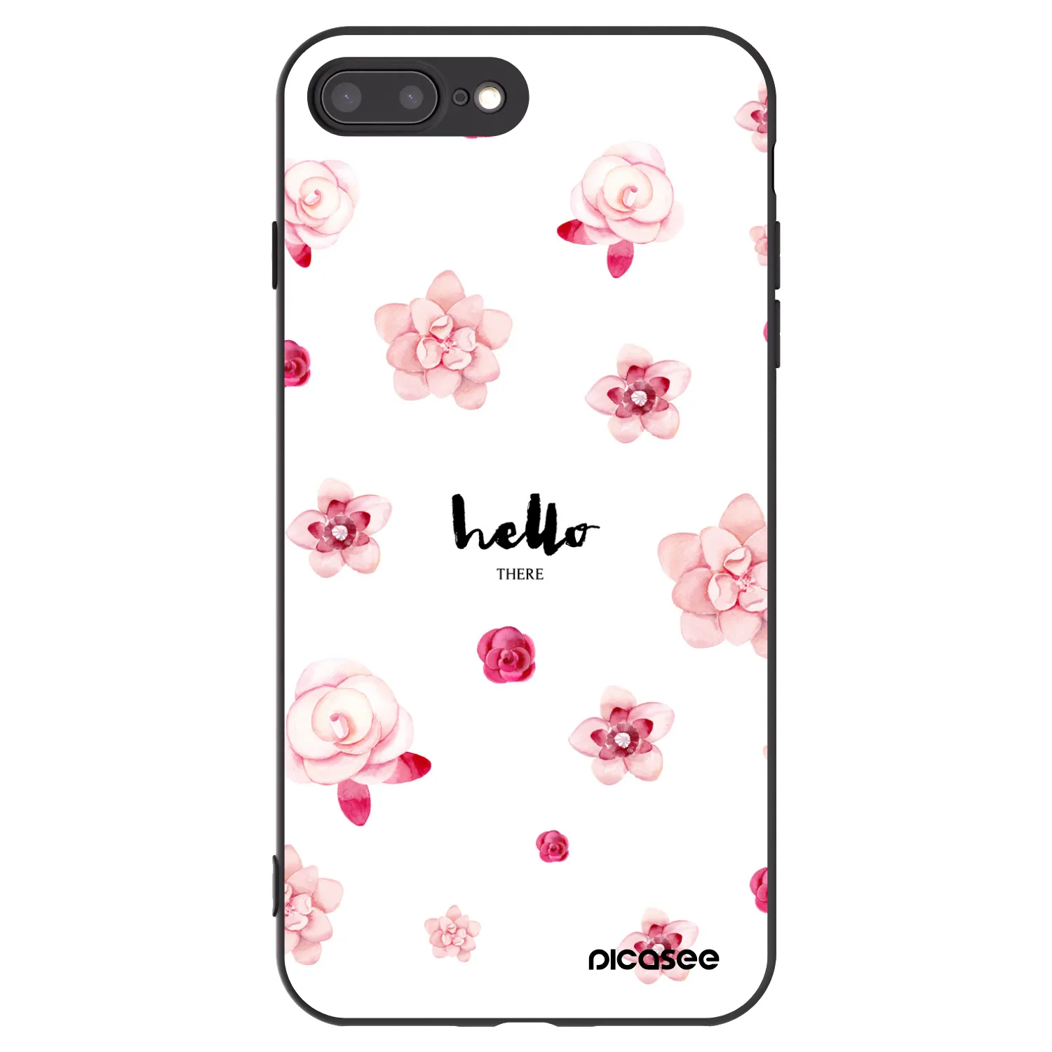 Picasee silikonowe czarne etui na Apple iPhone 8 Plus - Hello there