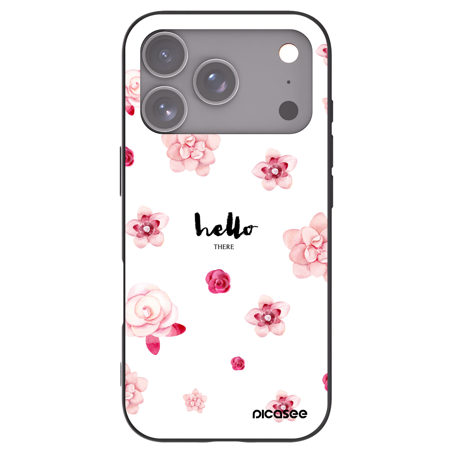 Picasee silikonowe czarne etui na Apple iPhone 17 Pro - Hello there