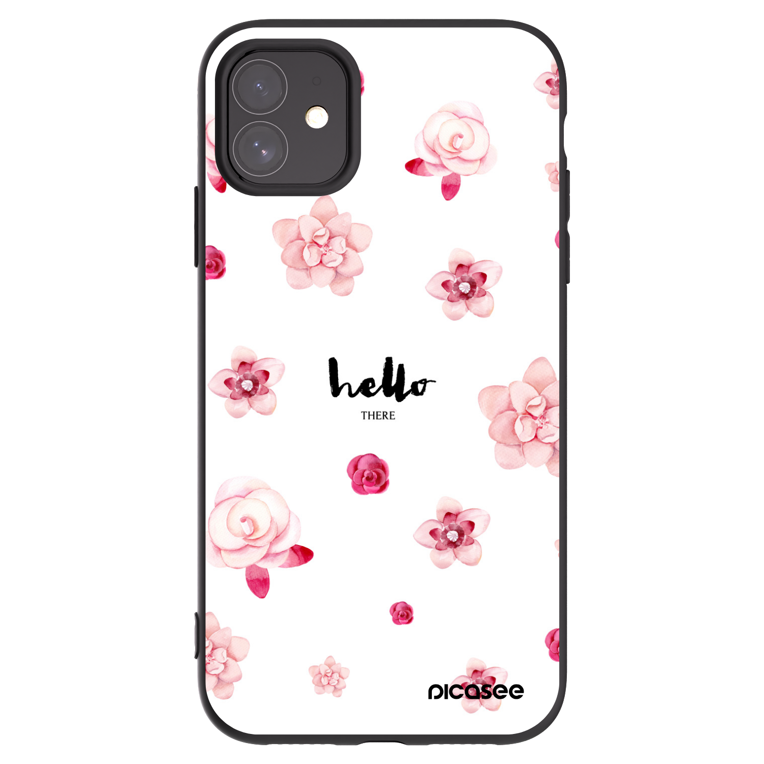 Picasee silikonowe czarne etui na Apple iPhone 11 - Hello there