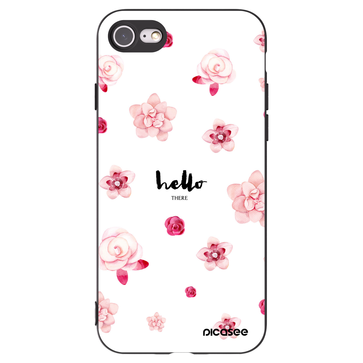 Picasee silikonowe czarne etui na Apple iPhone SE 2020 - Hello there