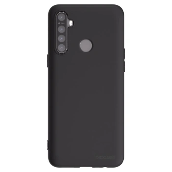 Picasee silikonowe czarne etui na Realme 5 - Clear