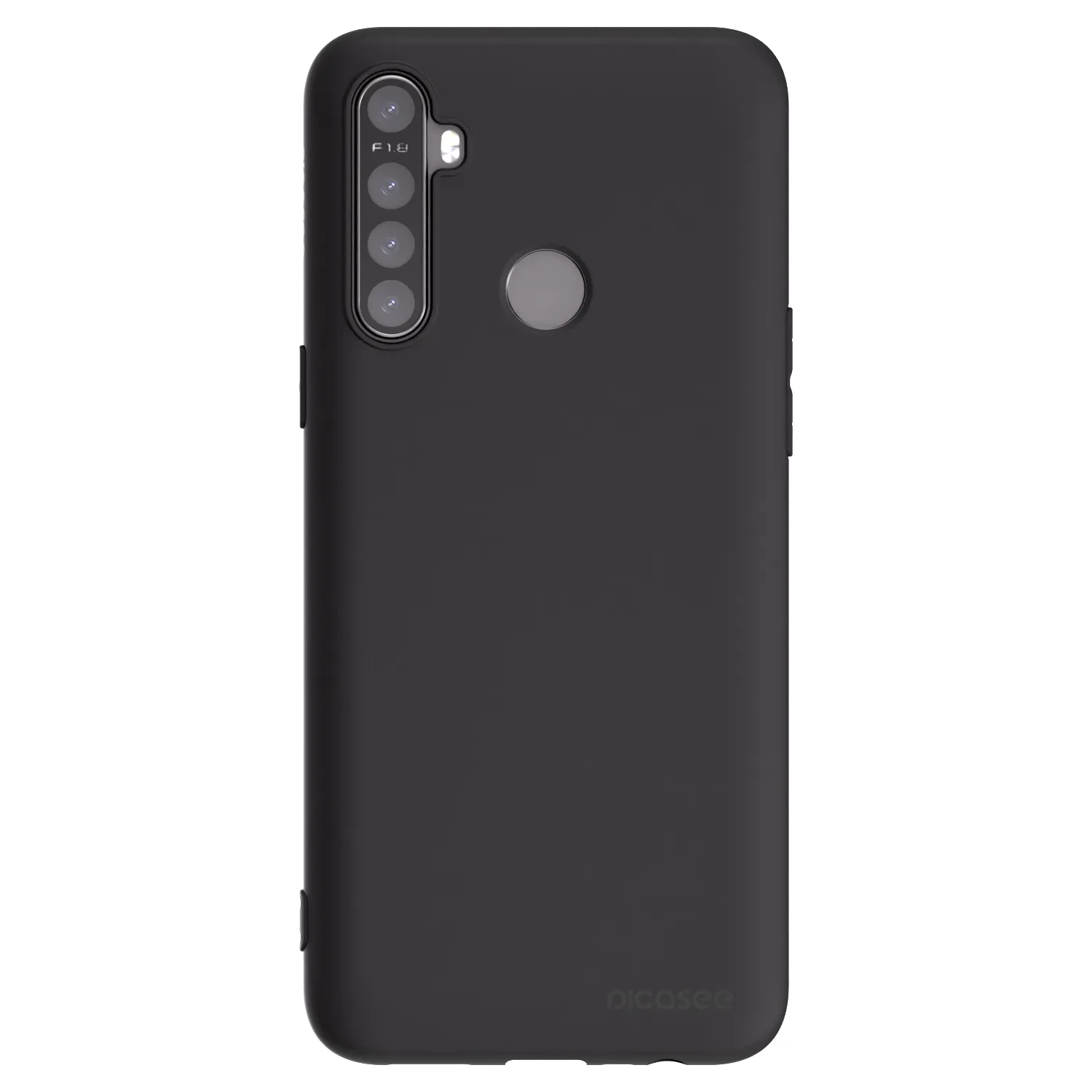 Picasee silikonowe czarne etui na Realme 5 - Clear