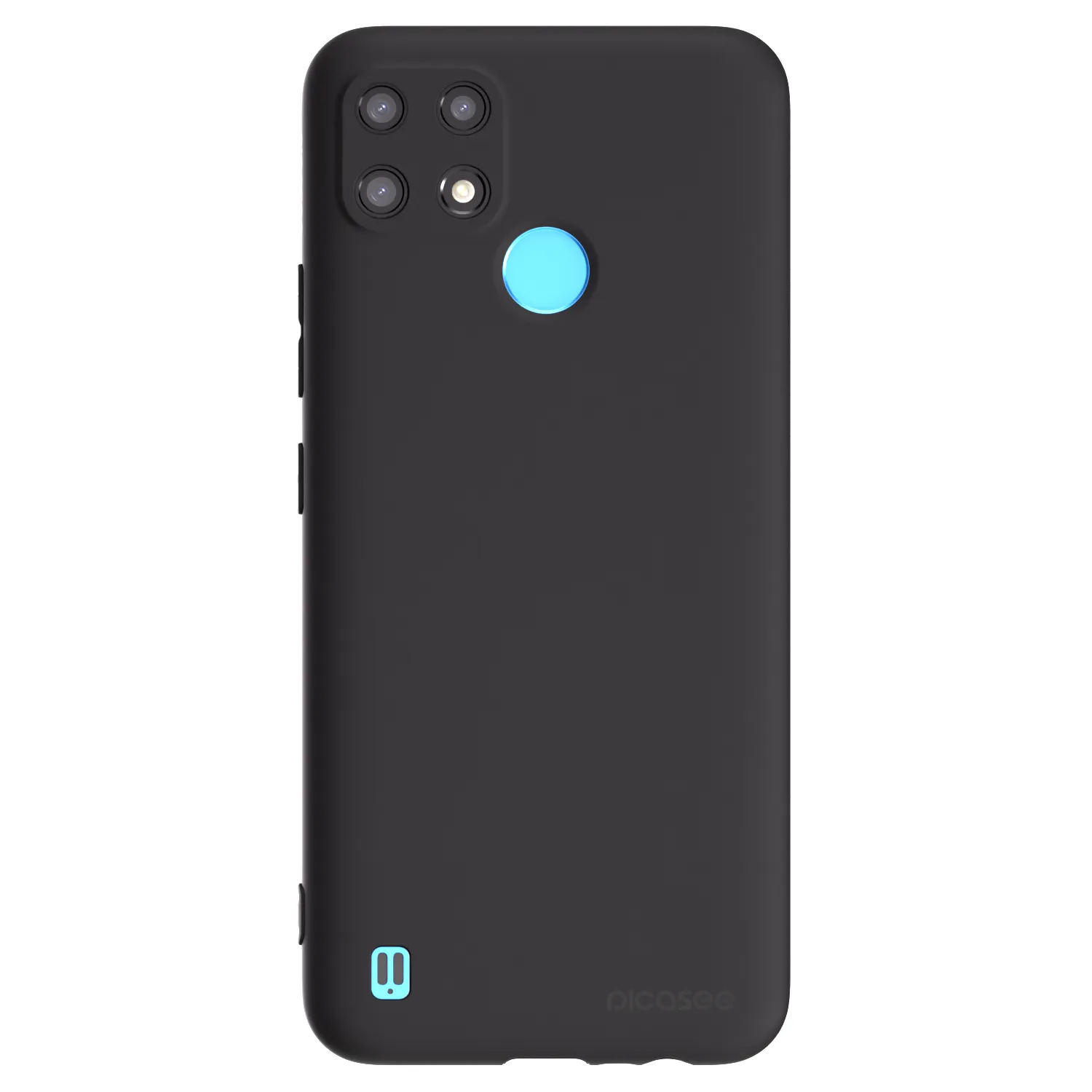 Picasee silikonowe czarne etui na Realme C21 - Clear
